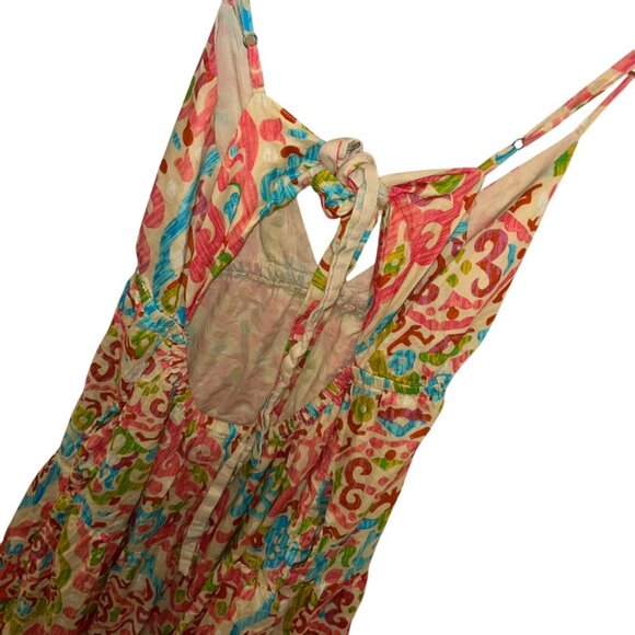 House of Harlow 1960 Stunning Paisley pink blue Moroccan tile sun dress M - Picture 4 of 4